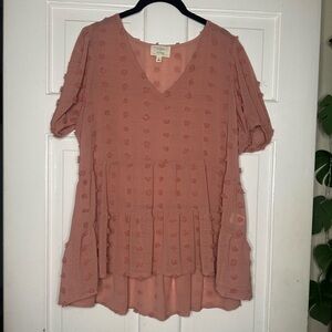 Women's Pink Textured Top